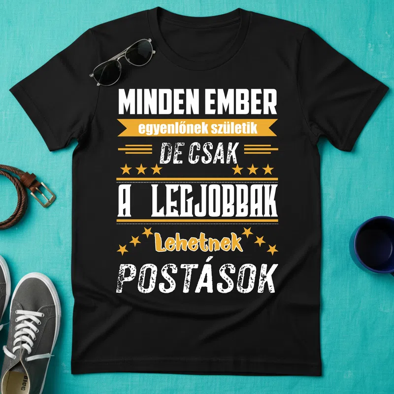MINDEN EMBER - A legjobbak postások Foglalkozások - Férfi póló - Fekete - Foglalkozások - Postás
