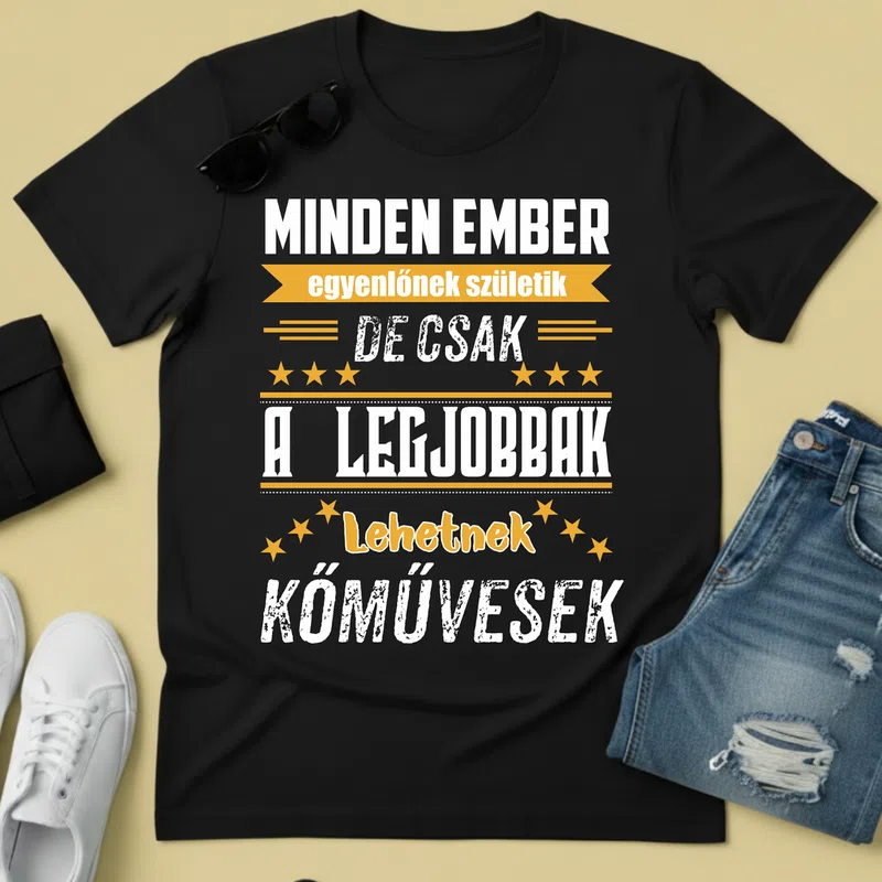 MINDEN EMBER — KŐMŰVESEK a legjobbak Foglalkozások - Férfi póló - Fekete - Foglalkozások - Kőműves