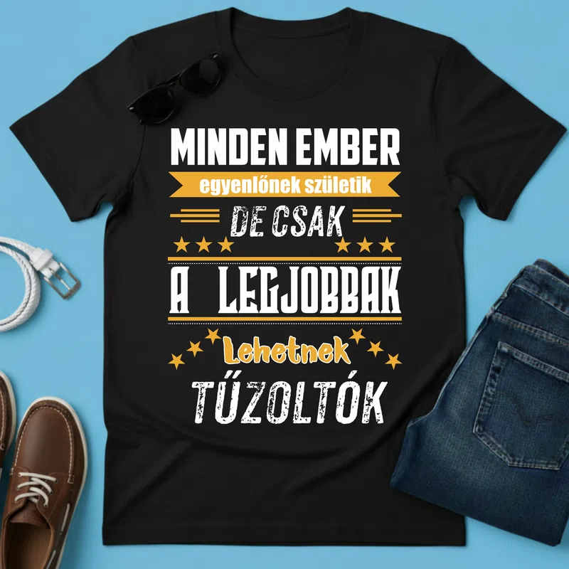 MINDEN EMBER - Lehetnek Tűzoltók Foglalkozások - Férfi póló - Fekete - Foglalkozások - Tűzoltó