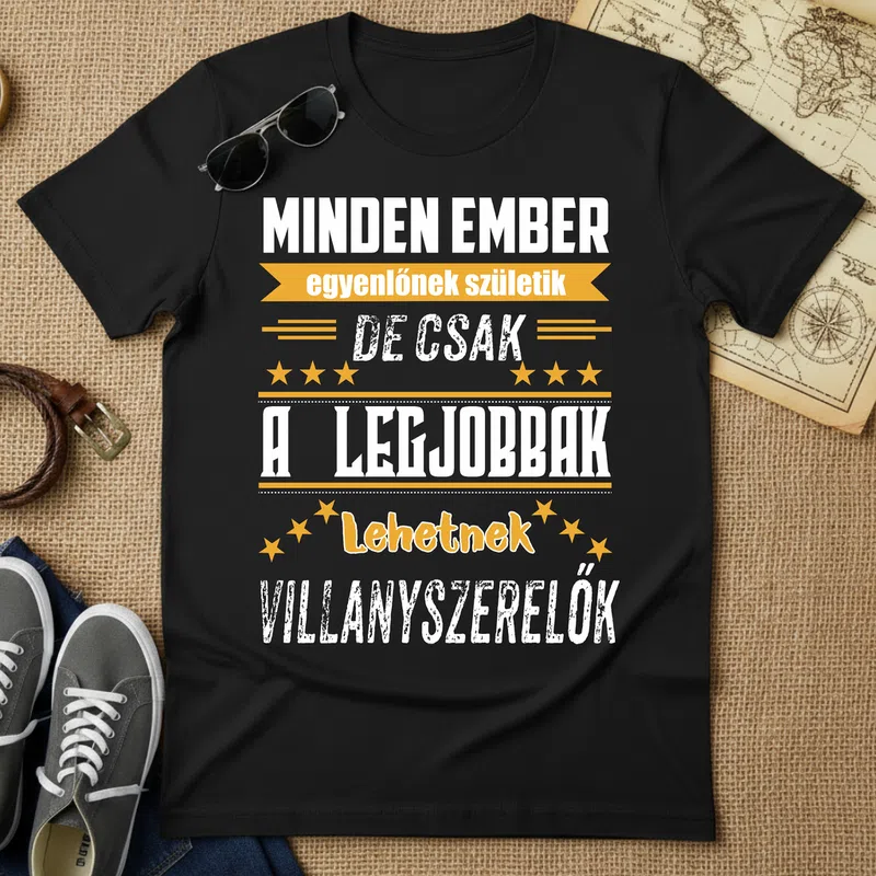 MINDENEMBER Lehetnek Villanyszerelők Foglalkozások - Férfi póló - Fekete - Foglalkozások - Villanyszerelő