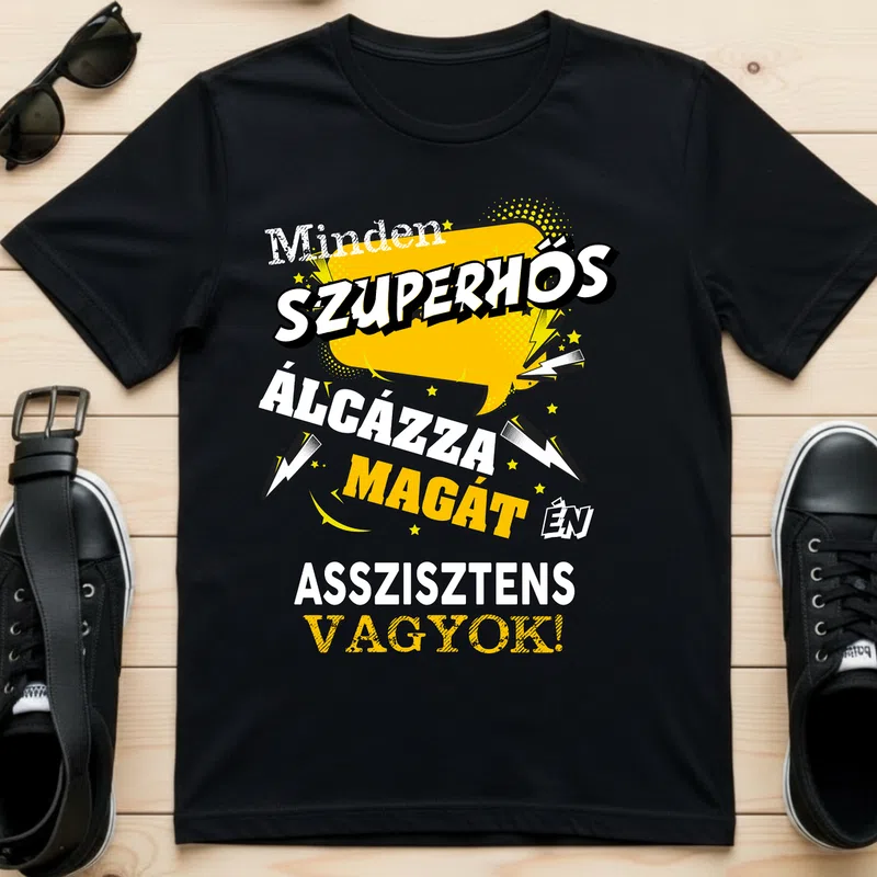 Minden SZUPERHŐS álcázza magát Foglalkozások - Férfi póló - Fekete - Foglalkozások