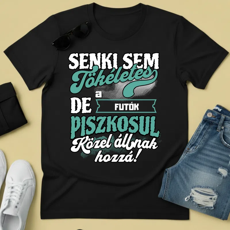 SENKI SEM TÖKÉLETES DE A_AZ FUTÓK ÁTKOZOTTUL KÖZEL ÁLLNAK HOZZÁ Sport - Férfi póló - Fekete - Sport - Futás