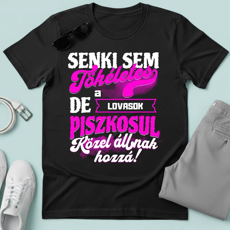 SENKI SEM TÖKÉLETES DE A_AZ LOVASOK MŰVÉSZEK ÁTKOZOTTUL KÖZEL ÁLLNAK HOZZÁ Foglalkozások - Férfi póló - Fekete - Foglalkozások - Sofőr