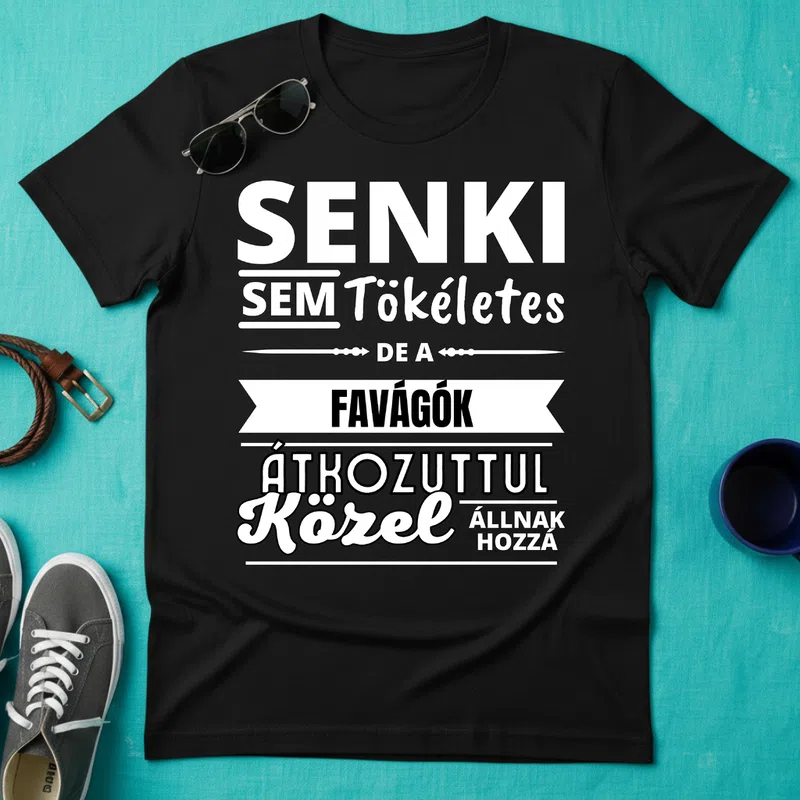 SENKI SEM TÖKÉLETES DE FAVÁGÓK Foglalkozások - Férfi póló - Fekete - Foglalkozások - Favágó