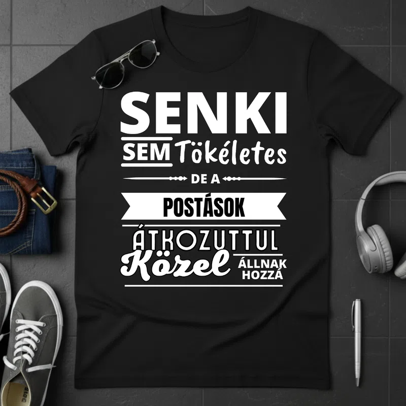 SENKI SEM TÖKÉLETES DE POSTÁSOK Foglalkozások - Férfi póló - Fekete - Foglalkozások - Postás