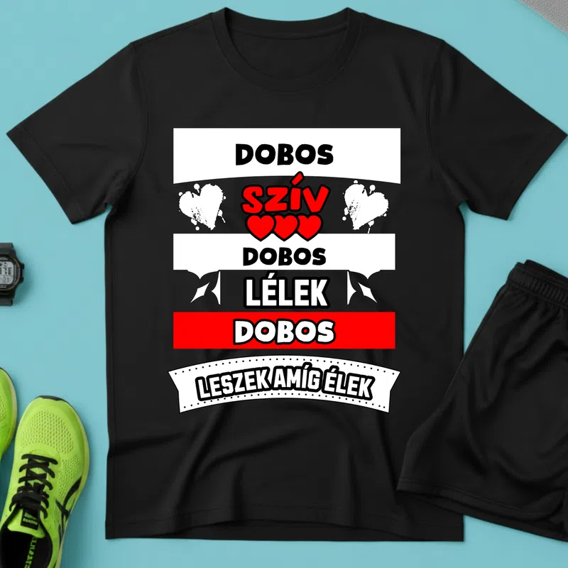 DOBOS SZÍV LÉLEK Hobbi - Férfi póló - Fekete - Hobbi - Dobosok