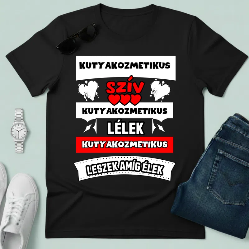 KUTYAKOZMETIKUS SZÍV LÉLEK Foglalkozások - Férfi póló - Fekete - Foglalkozások - Kutyakozmetikus