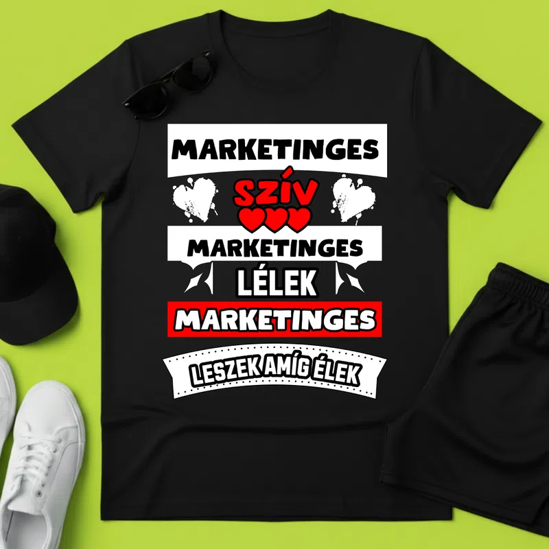 MARKETINGES SZÍV LÉLEK Foglalkozások - Férfi póló - Fekete - Foglalkozások - Marketinges
