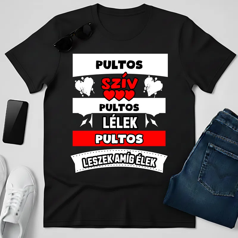 PULTOS SZÍV LÉLEK Foglalkozások - Férfi póló - Fekete - Foglalkozások - Pultos