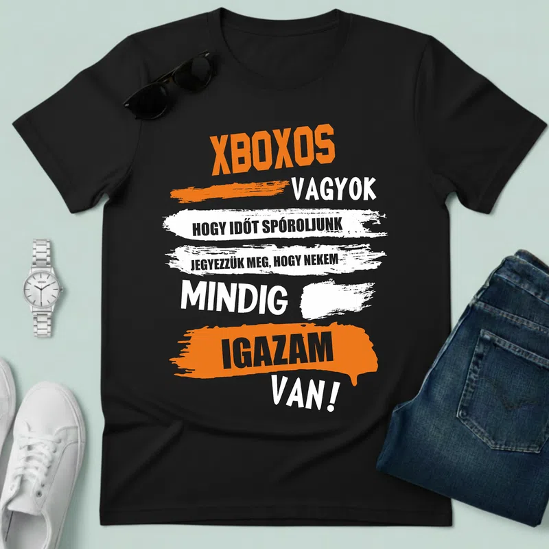XBOXOS VAGYOK MINDIG IGAZAM Gamer - Férfi póló - Fekete - Gamer - altalanos-gamer