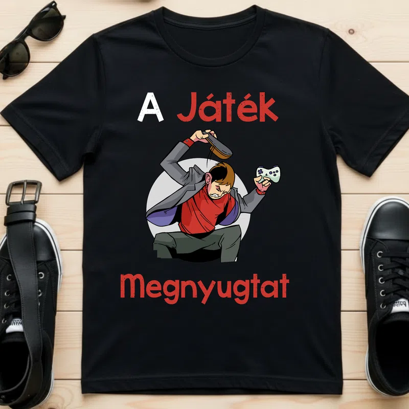A Játék Megnyugtat Dühös Gamer Gamer - Férfi póló - Fekete - Gamer - altalanos-gamer