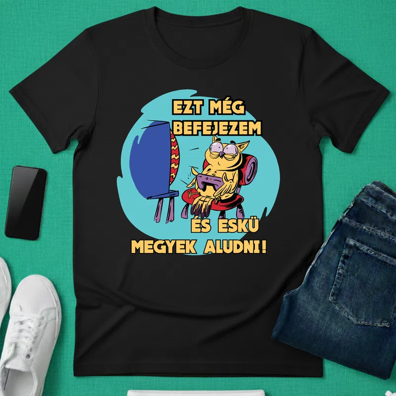 EZT MÉG BEFEJEZEM ÉS ESKÜ MEGYEK ALUDNI! Gamer - Férfi póló - Fekete - Gamer - altalanos-gamer