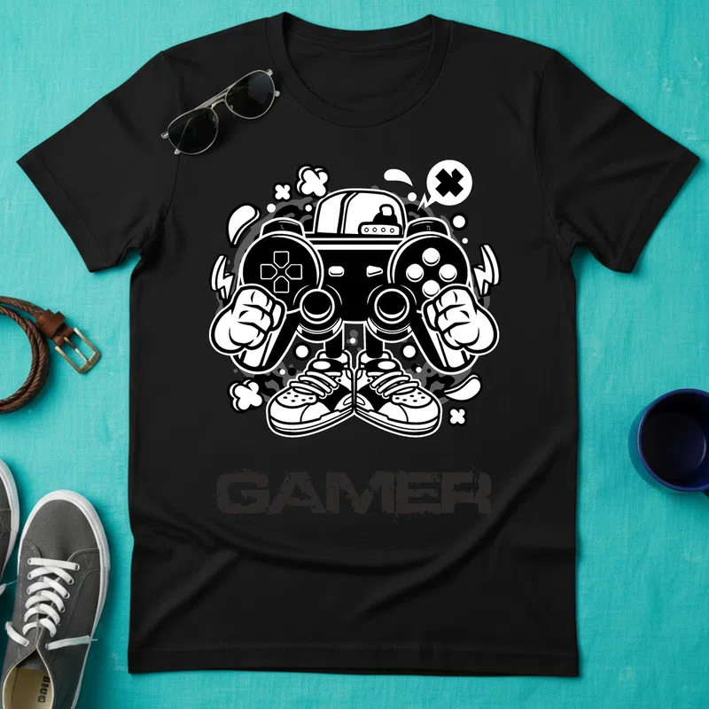 GAMER Retro Street Stílus Gamer - Férfi póló - Fekete - Gamer - altalanos-gamer