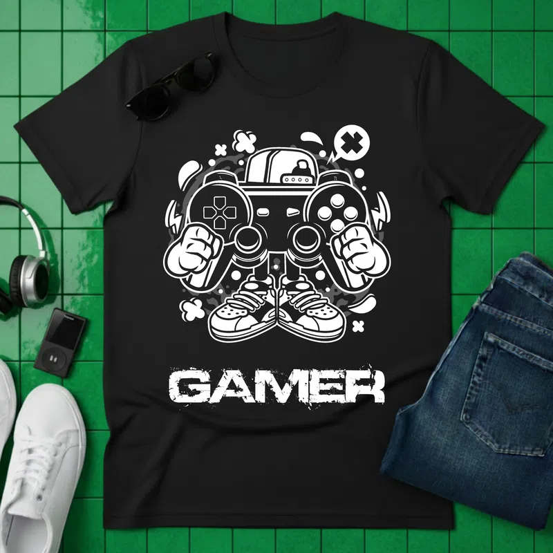 GAMER Urban Grunge Gamer - Férfi póló - Fekete - Gamer - altalanos-gamer