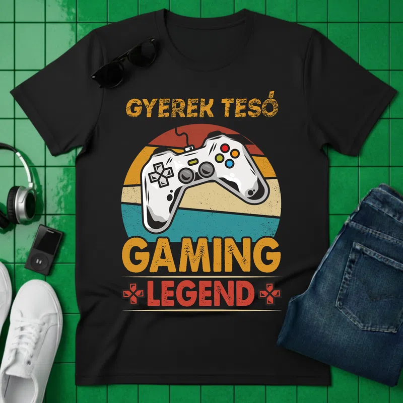 GAMING Legend Gyerek Tesó Gamer - Férfi póló - Fekete - Gamer - altalanos-gamer