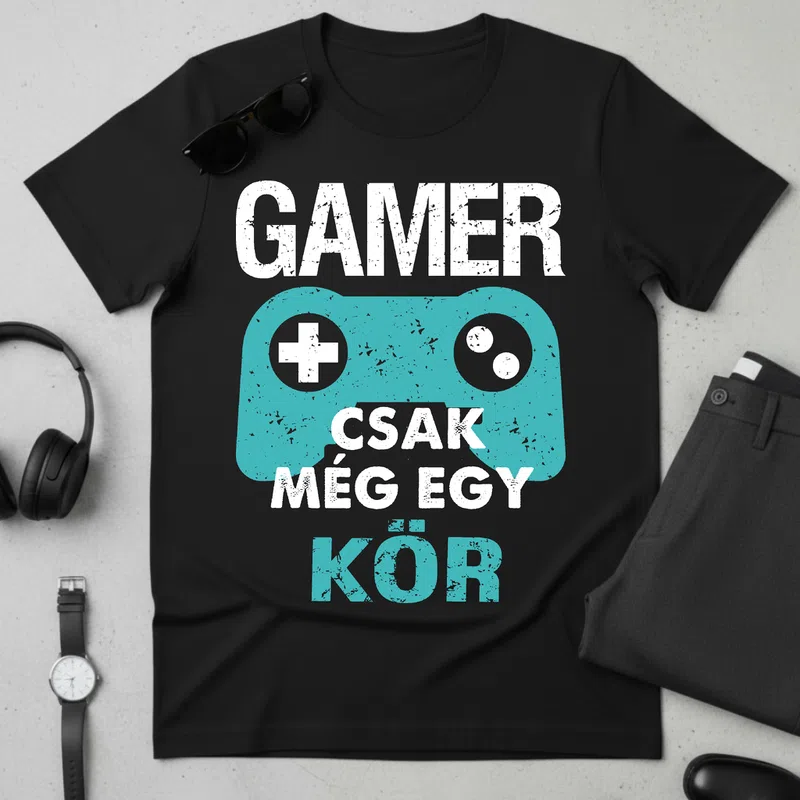 KÖR gamer retro vintage Gamer - Férfi póló - Fekete - Gamer - altalanos-gamer