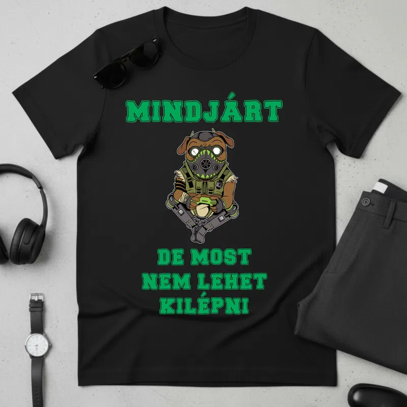 MINDJÁRT De most nem lehet kilépni (2) - Férfi póló - Fekete