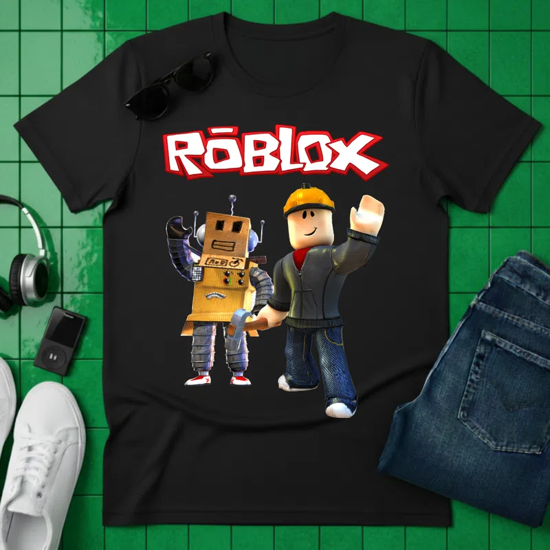 RÓBLOX Vidám Kaland Gamer - Férfi póló - Fekete - Gamer - altalanos-gamer