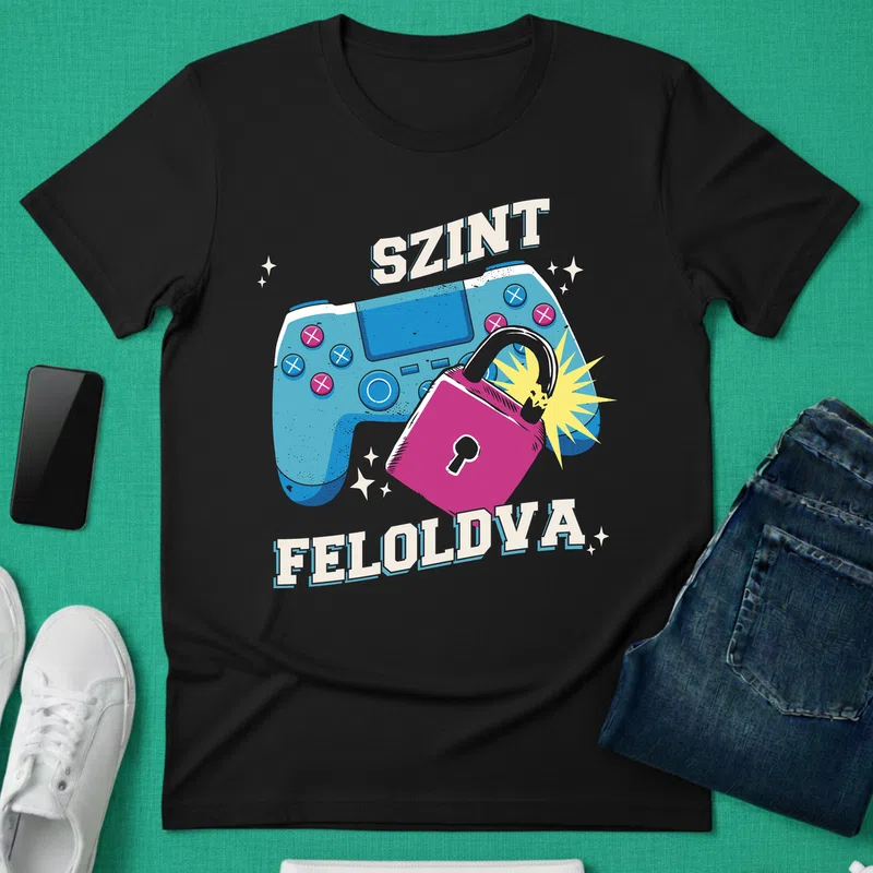 SZINT FELOLDVA Gamer Stílus Gamer - Férfi póló - Fekete - Gamer - szueletesnapi-gamer