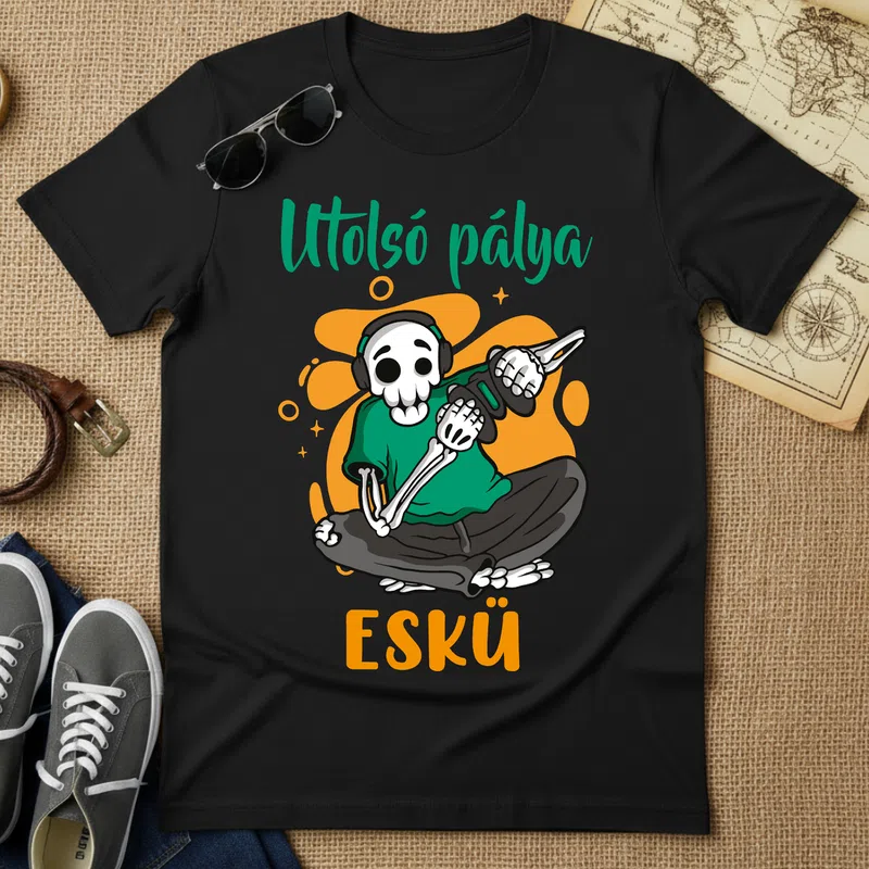 Utolsó pálya csontváz gamer Gamer - Férfi póló - Fekete - Gamer - altalanos-gamer