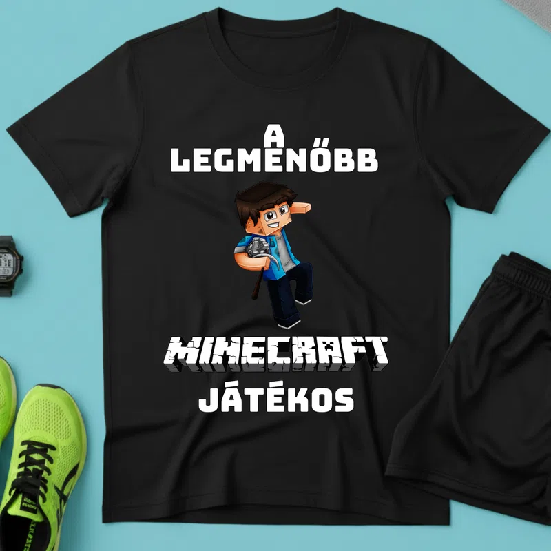 A LEGMENŐBB MINECRAFT JÁTÉKOS Gamer - Férfi póló - Fekete - Gamer - minecraft-polok
