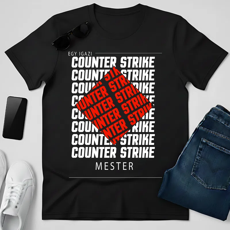 COUNTER STRIKE Gamer - Férfi póló - Fekete - Gamer - altalanos-gamer