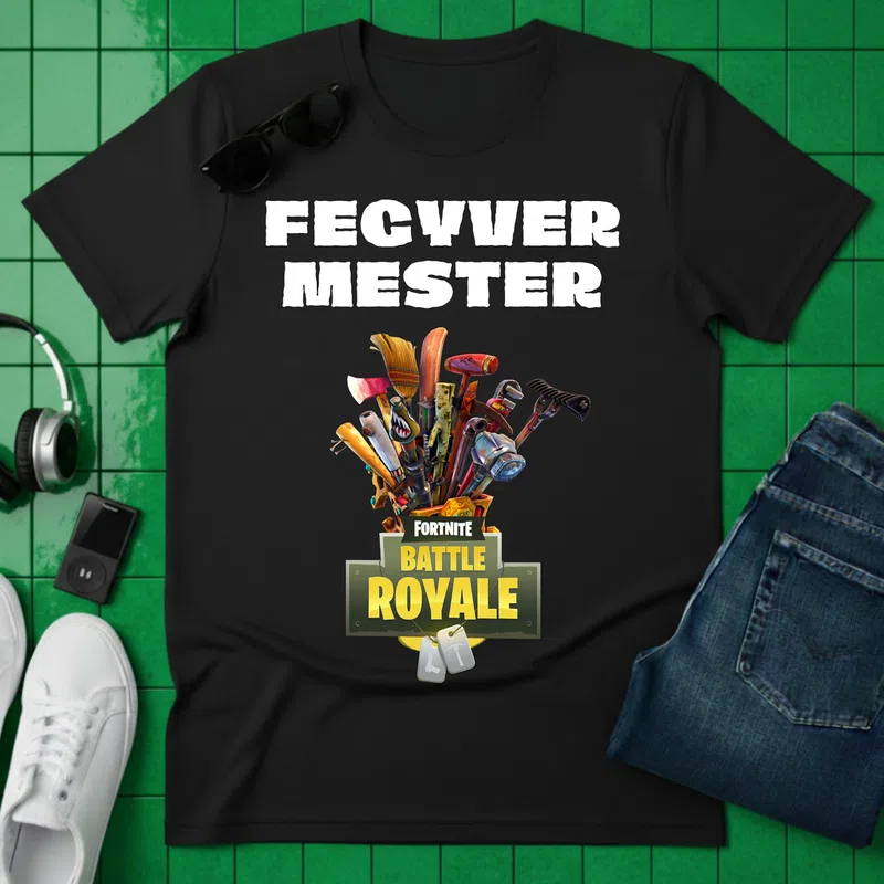 FECVVER MESTER Gamer - Férfi póló - Fekete - Gamer - fortnite