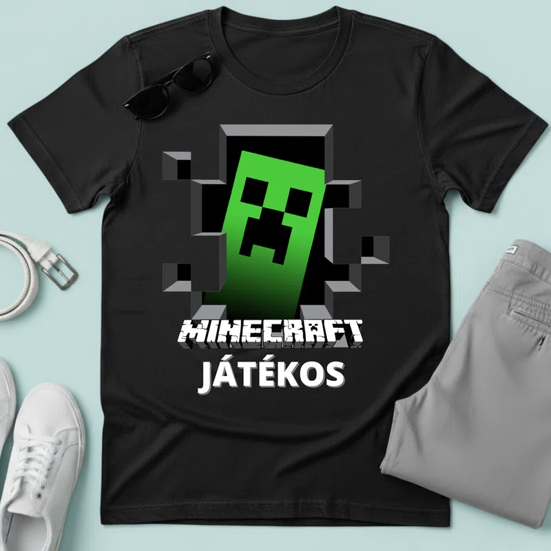MINECRAFT JÁTÉKOS (2) Gamer - Férfi póló - Fekete - Gamer - minecraft-polok