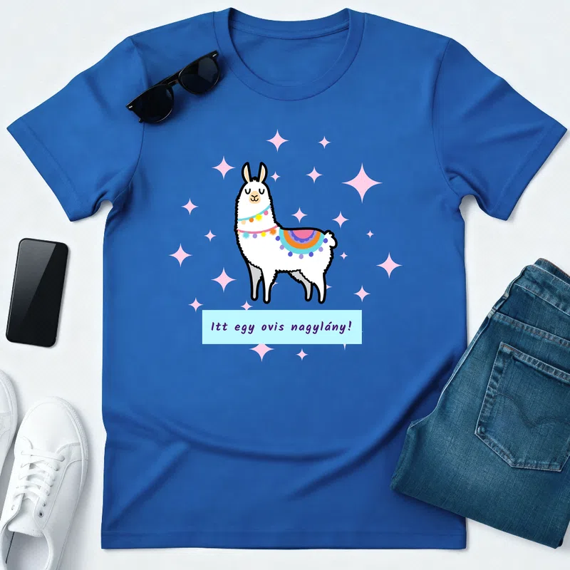 Itt egy ovis nagylány! Cuki láma Ballagás - Férfi póló - Királykék - Ballagás - Óvoda