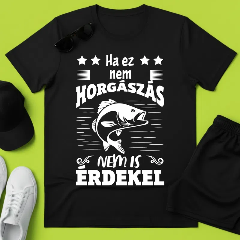 Ha ez nem Horgászás nem is érdekel – Horgászhangulat Hobbi Horgász - Férfi póló - Fekete - Hobbi - Horgász