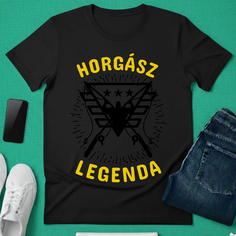 HORGÁSZ LEGENDA1 - Férfi póló - Fekete