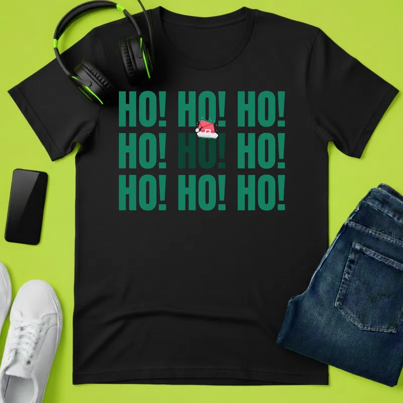 HOHOHO Karácsonyra - Férfi póló - Fekete - Ünnepek - Karácsonyra