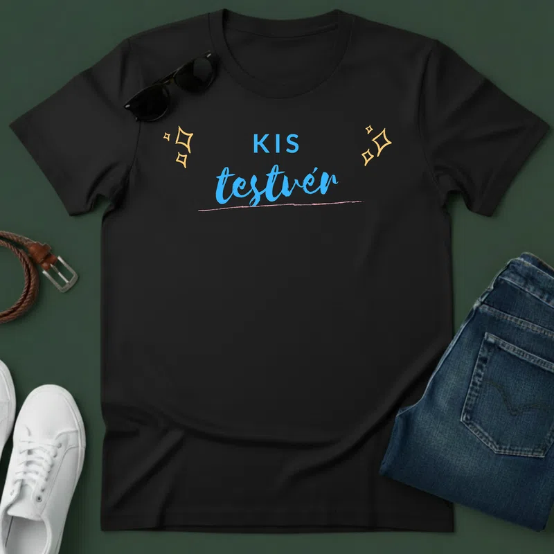 Kis testvér kék Karácsonyra - Férfi póló - Fekete - Ünnepek - Karácsonyra