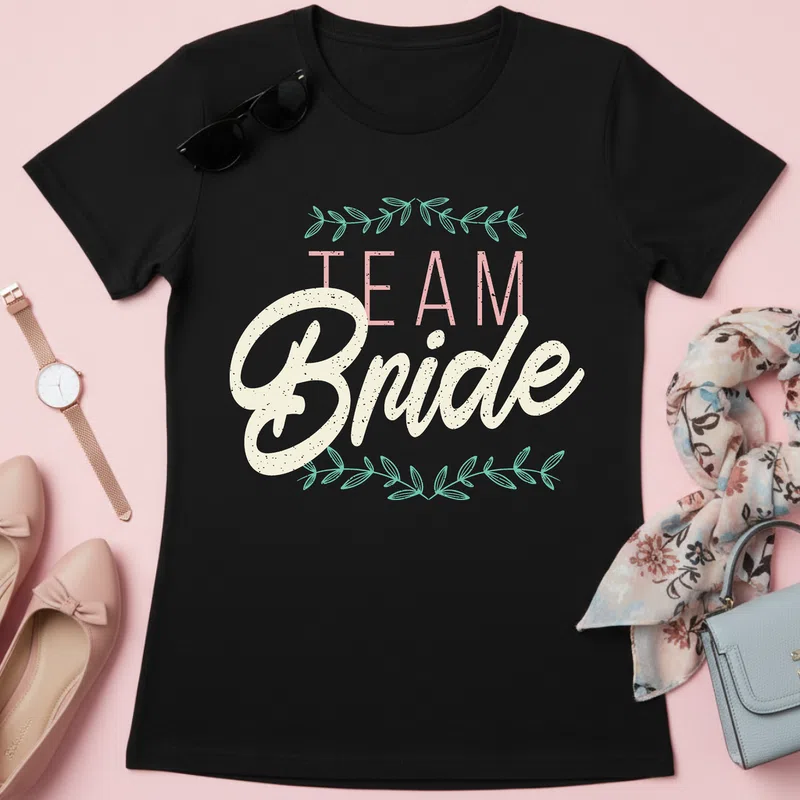 team bride Lánybúcsú - Női póló - Fekete - Házasság - Lánybúcsú