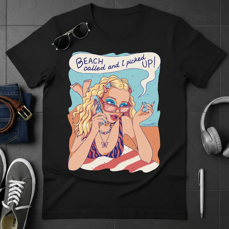 BeachCalledIPicked Nyaralás - Férfi póló - Fekete - Földrajzi helyek - Nyaralás