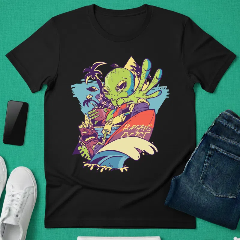 MartianGoesHawaii Nyaralás - Férfi póló - Fekete - Földrajzi helyek - Nyaralás