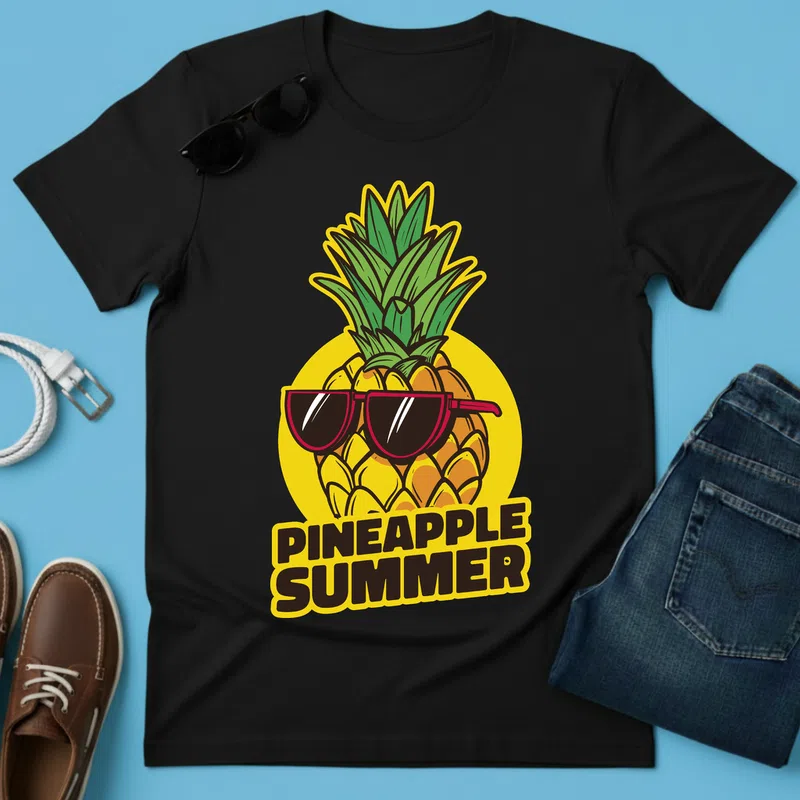 Pineapplesummer Nyaralás - Férfi póló - Fekete - Földrajzi helyek - Nyaralás