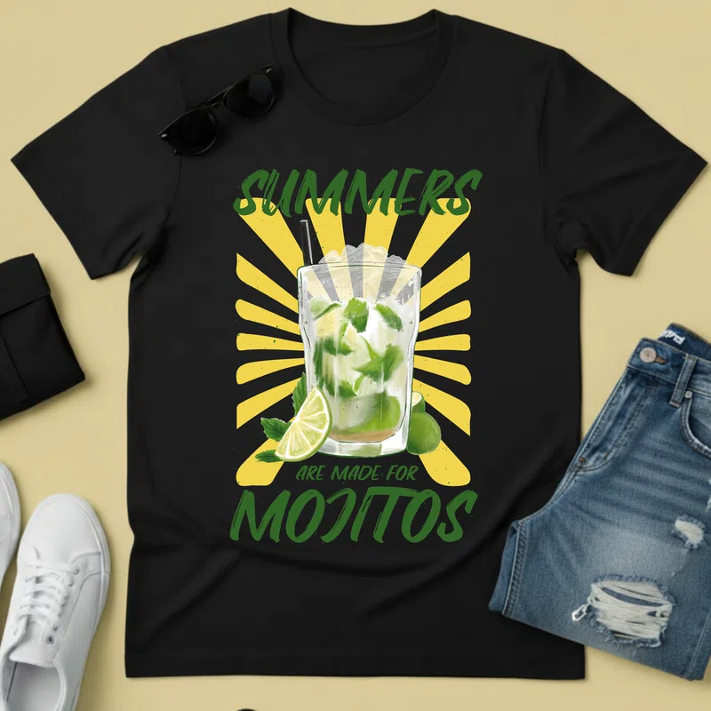 SummerMojitos Nyaralás - Férfi póló - Fekete - Földrajzi helyek - Nyaralás