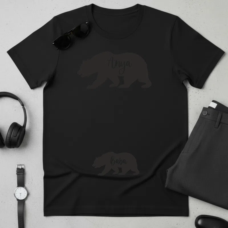 babaváró maci n Szerelmes Páros - Férfi póló - Fekete - Páros - Szerelmes