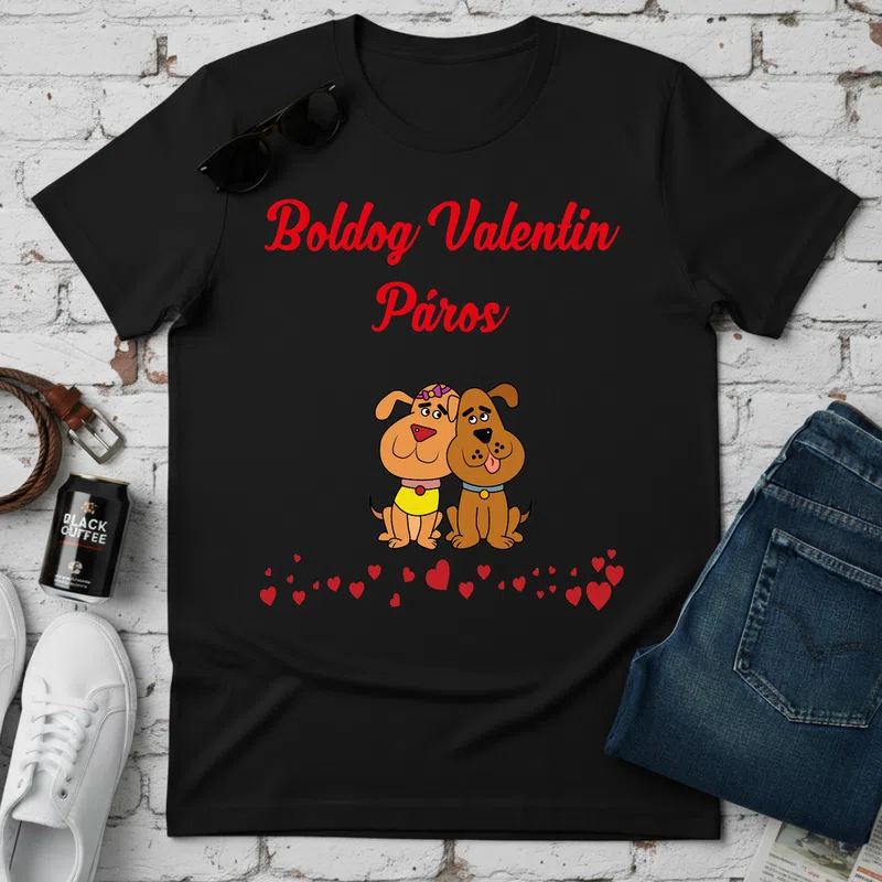 boldog valentin páros Szerelmes Páros - Férfi póló - Fekete - Páros - Szerelmes
