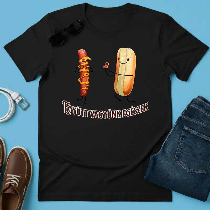 együtt vagyünk egészek 1 Páros Szerelmes - Férfi póló - Fekete - Páros - Szerelmes