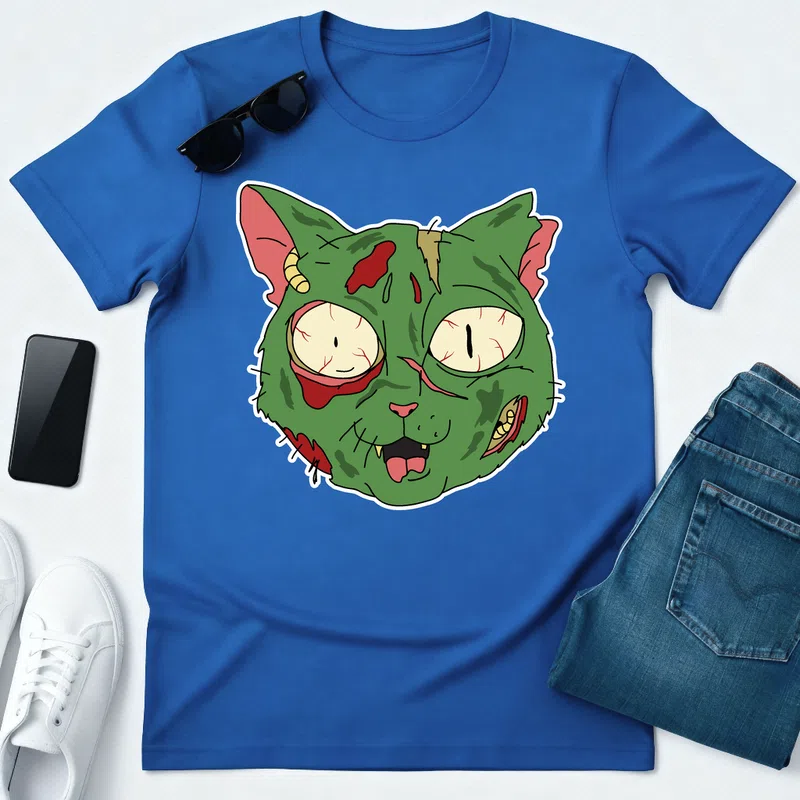 Cicus Ünnepek Halloweenre - Férfi póló - Királykék - Ünnepek - Halloweenre