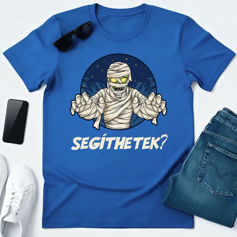 Segíthetek Halloweenre - Férfi póló - Királykék - Ünnepek - Halloweenre