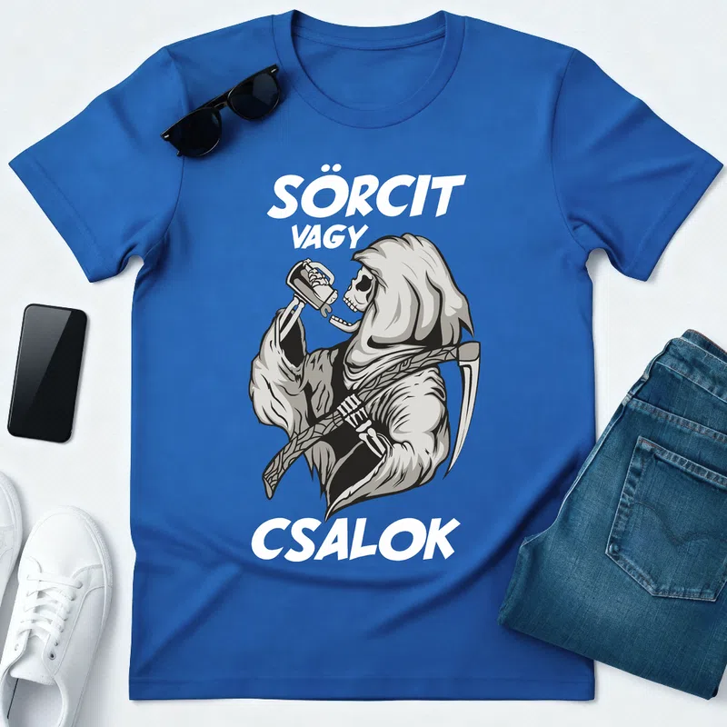 Sörcit vagy csaalok Halloweenre - Férfi póló - Királykék - Ünnepek - Halloweenre