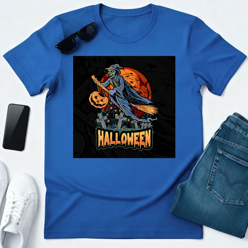 witcherskulldeyasaragnel Halloweenre - Férfi póló - Királykék - Ünnepek - Halloweenre