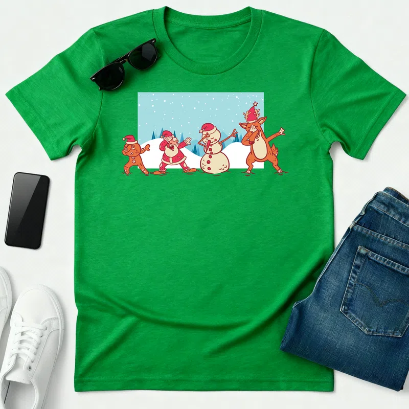 9357-Christmas-Dub-tshirt-PR_hoodie Karácsonyra - Férfi póló - Zöld - Ünnepek - Karácsonyra