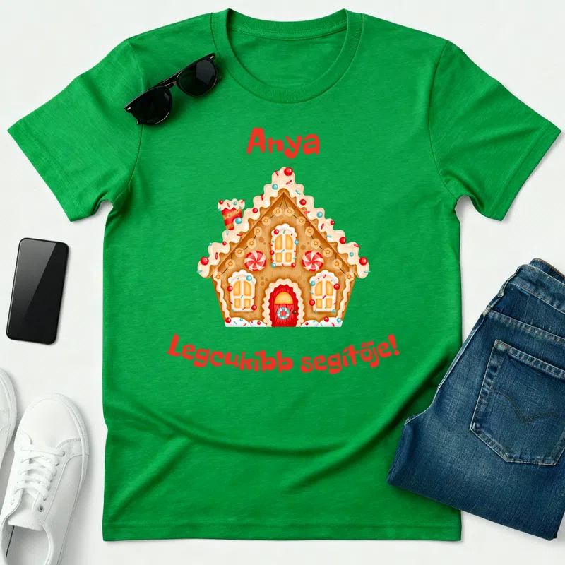 Anya legcukibb segítője Karácsonyra - Férfi póló - Zöld - Ünnepek - Karácsonyra