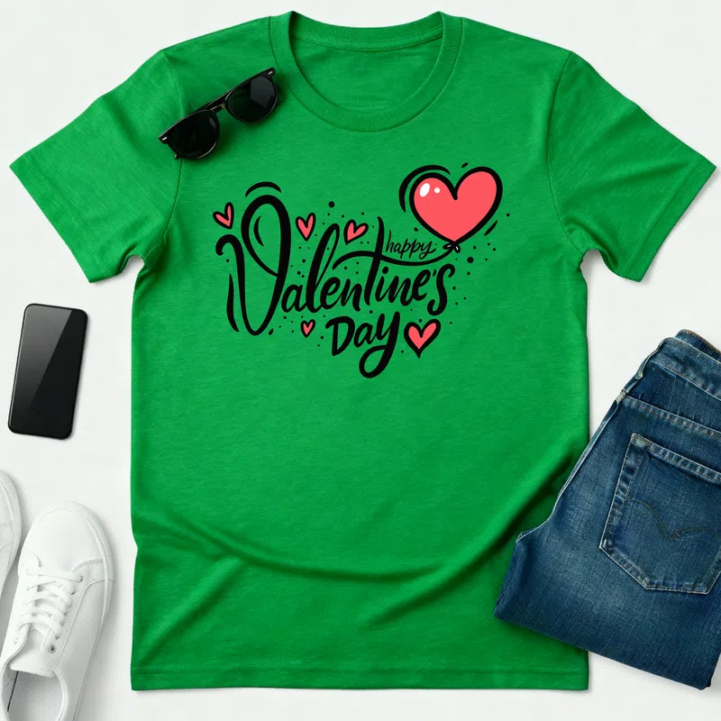 Happy Valentines Day Valentin napra - Férfi póló - Zöld - Ünnepek - Valentin napra