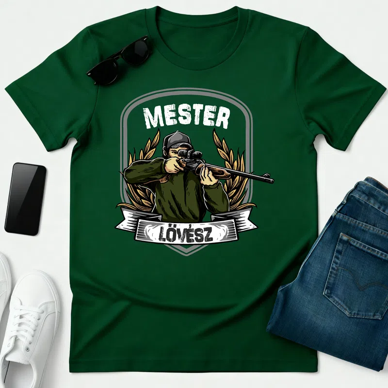 Mesterlövész Vadászat - Férfi póló - Erdőzöld - Hobbi - Vadászat
