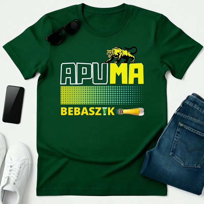 apuma szines v2 - Férfi póló - Erdőzöld - Vicces - Vicces szöveg
